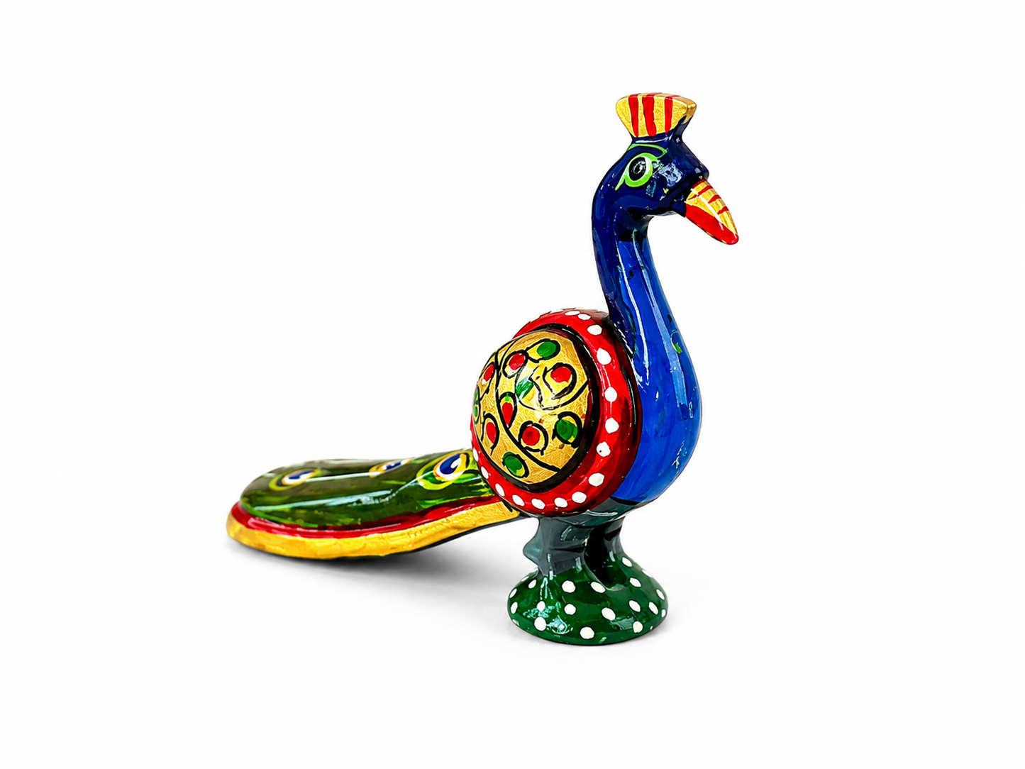 Wooden Handpainted Peacock Pair Showpiece – 2 Inch