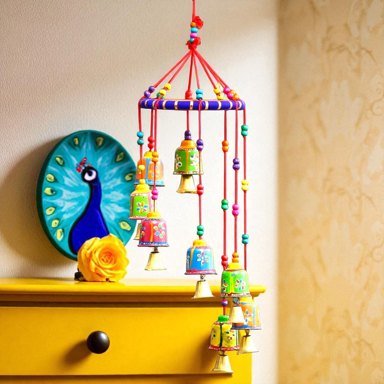 Rajasthani Hand-Painted Decorative Bell Hanging / Wind Chime