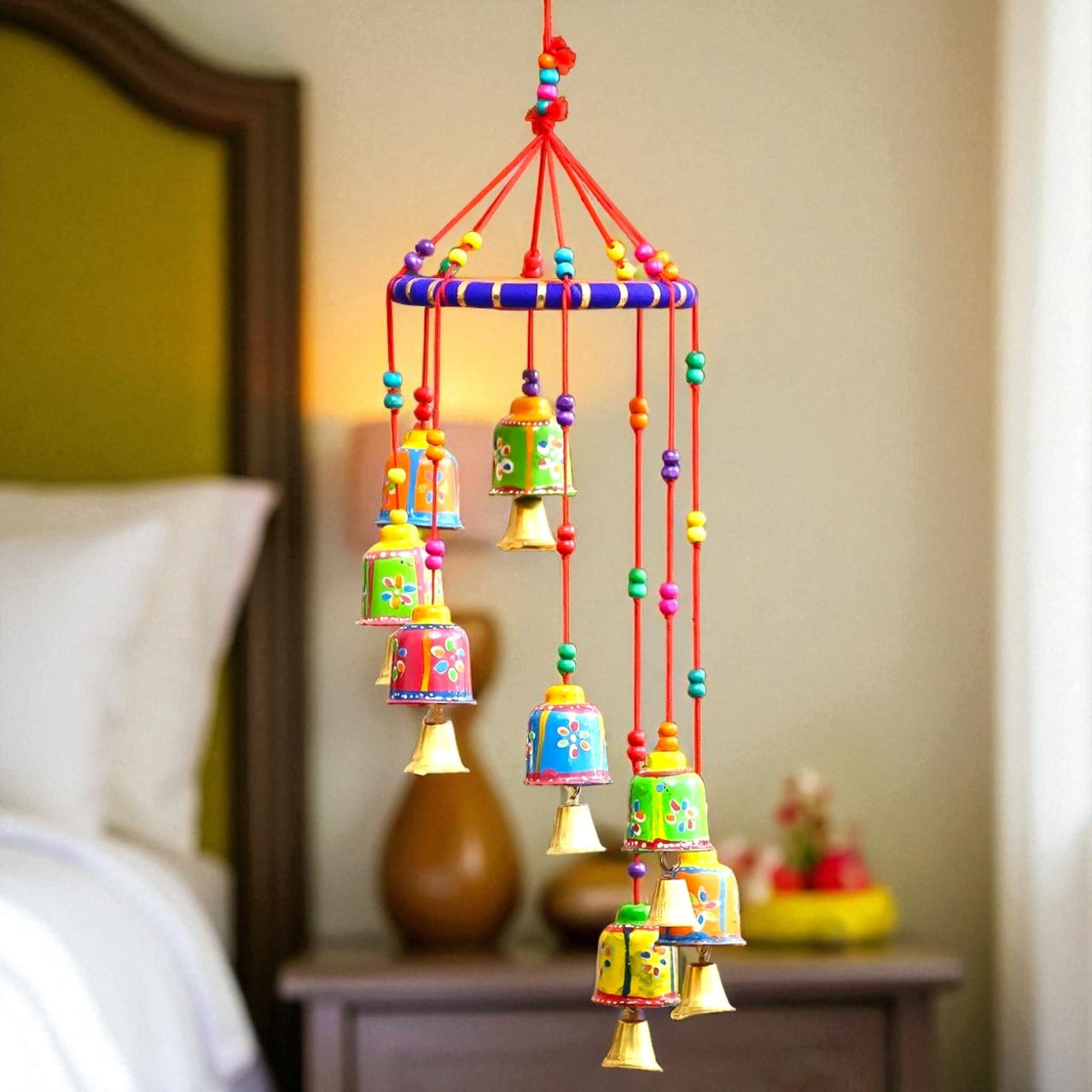 Rajasthani Hand-Painted Decorative Bell Hanging / Wind Chime