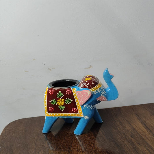Handcrafted Rajasthani Elephant Shaped Tealight Holders – Set of 2