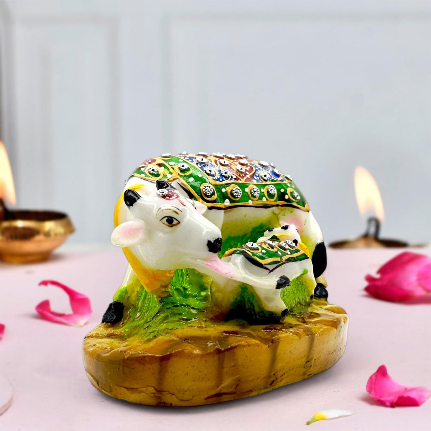 Kamdhenu Cow and Calf Decorative Idol