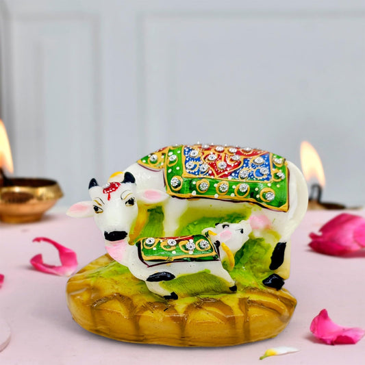 Kamdhenu Cow and Calf Decorative Idol