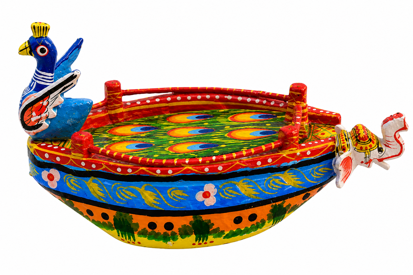 Handcrafted Laddu Gopal Jhula Boat (6.5 x 3.5 Inch) – Decorative Wooden Boat for Bal Gopal