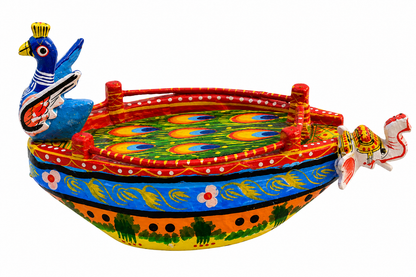 Handcrafted Laddu Gopal Jhula Boat (6.5 x 3.5 Inch) – Decorative Wooden Boat for Bal Gopal