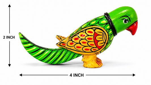 Wooden Handpainted Parrot Pair Showpiece – 2 Inch
