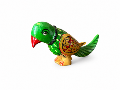 Wooden Handpainted Parrot Pair Showpiece – 2 Inch