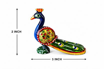 Wooden Handpainted Peacock Pair Showpiece – 2 Inch