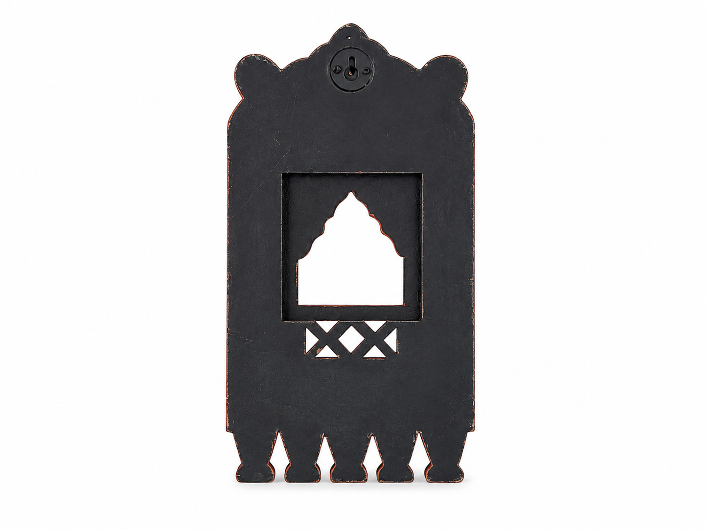 Handcrafted Wooden Jharokha Wall Hanging – Blue & Yellow