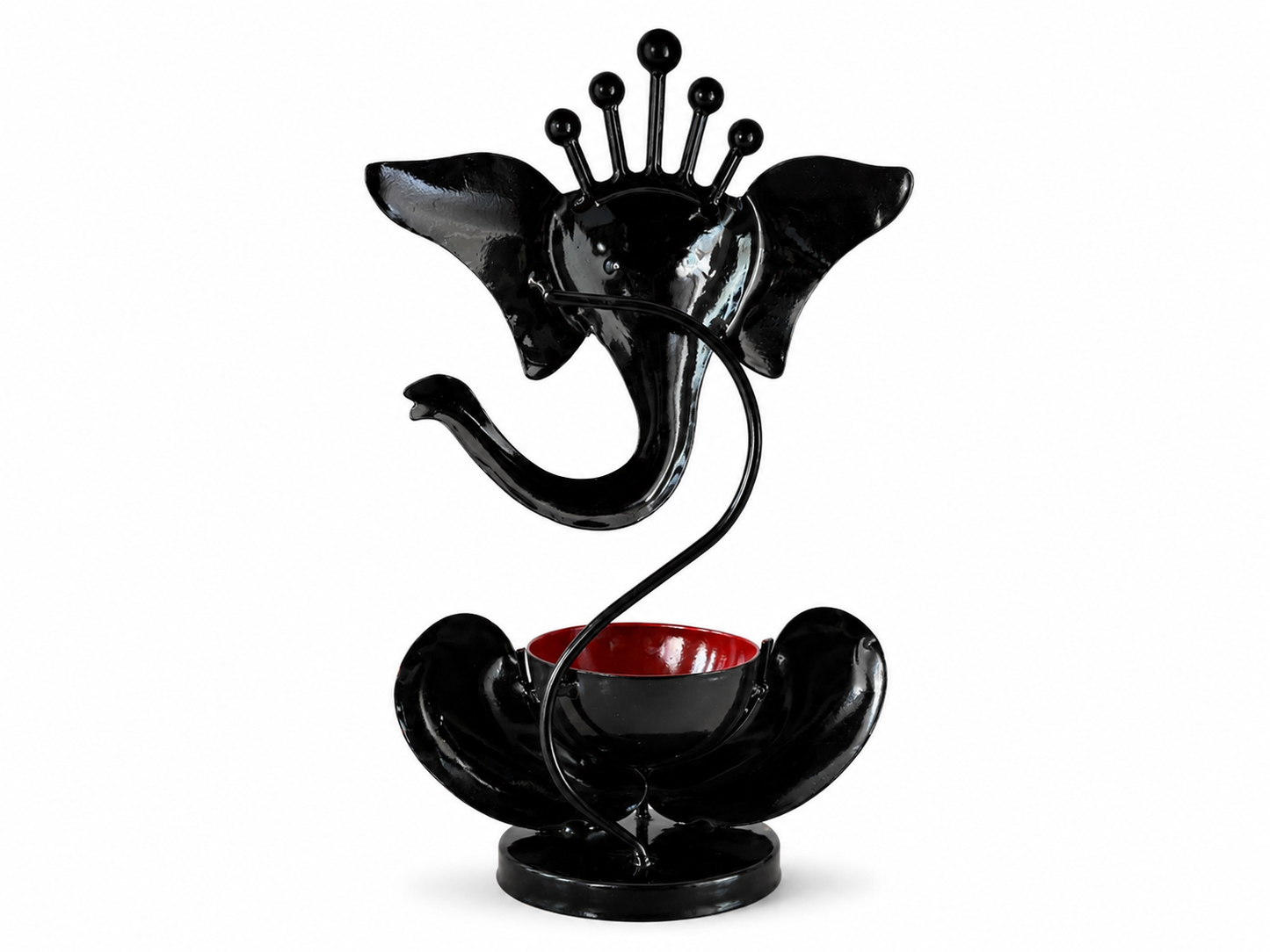 Handcrafted Ganesh Diya Holder – Traditional Metal Tea Light Candle Stand